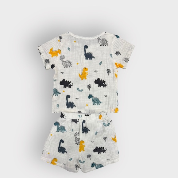 2T Dino Outfit Bundle • 3 Complete Sets + Hats • Summer Shorts Sets - Picture 12 of 14